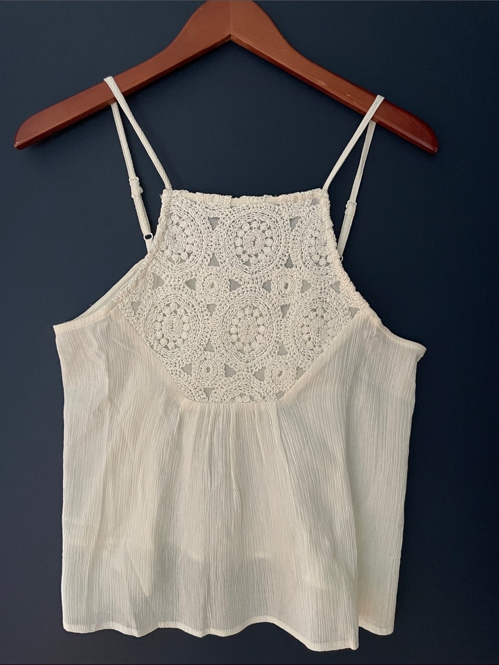 Cottagecore Crochet Yoke Spaghetti Strap Camisole